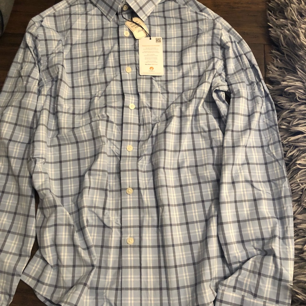 mens blue plaid casual button down